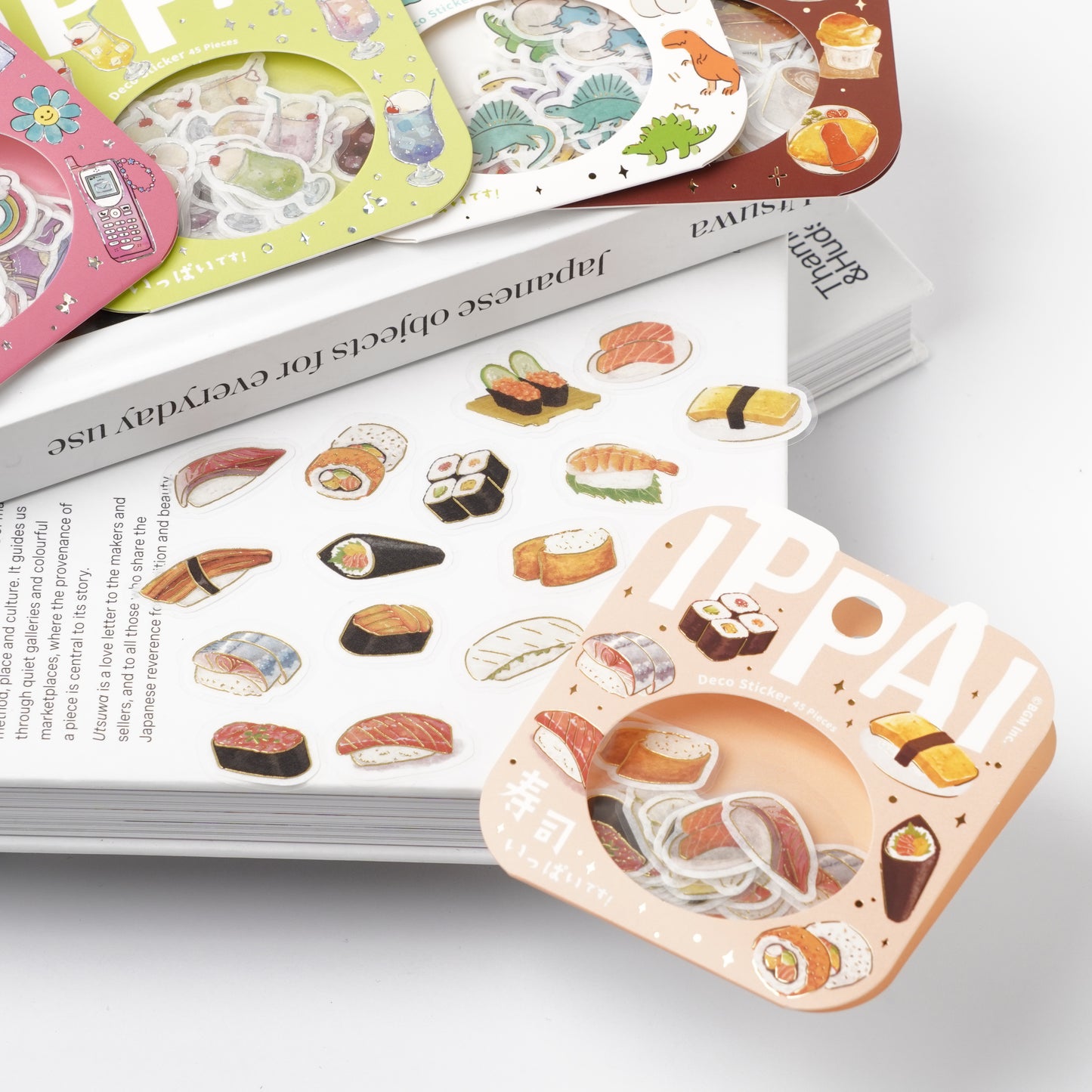 Foil-Stamped Washi Flake Sticker - Sushi