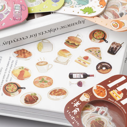 Foil-Stamped Washi Flake Sticker - Western Food