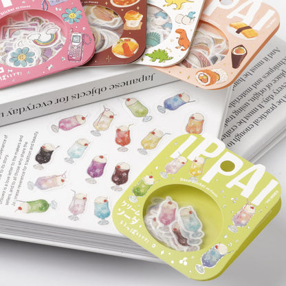 Foil-Stamped Washi Flake Sticker - Cream Soda