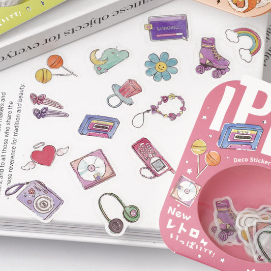 Foil-Stamped Washi Flake Sticker - New Retro