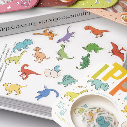 Foil-Stamped Washi Flake Sticker - Dinosaur