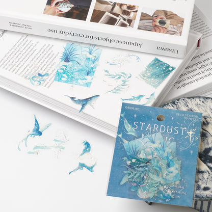 Foil-Stamped Clear Flake Stickers "Stardust Magic" -Earth
