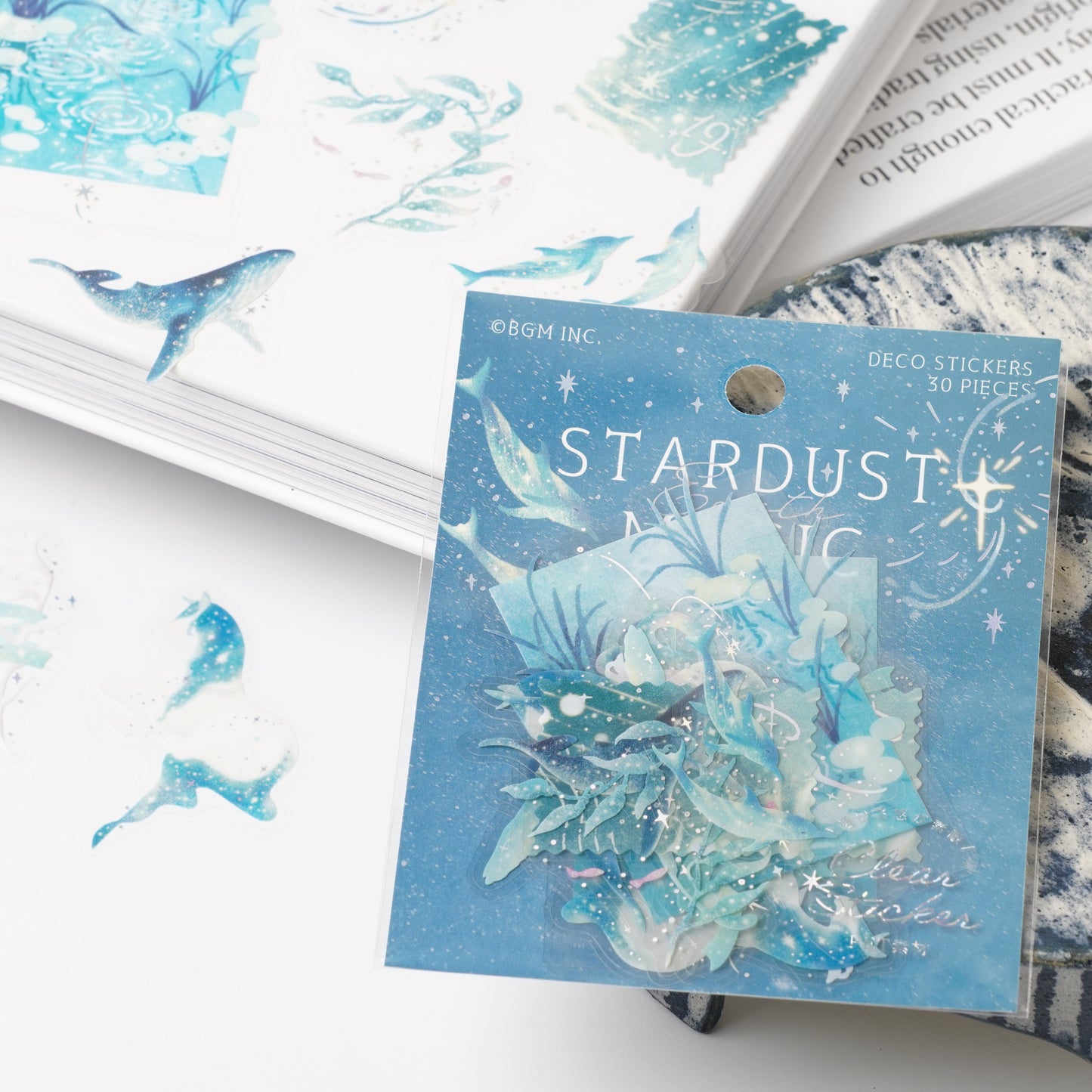 Foil-Stamped Clear Flake Stickers "Stardust Magic" -Earth
