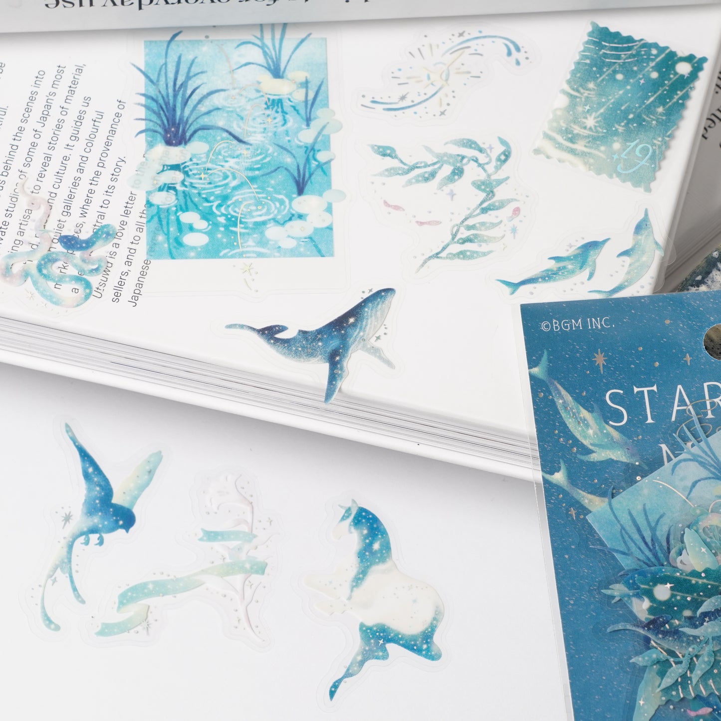 Foil-Stamped Clear Flake Stickers "Stardust Magic" -Earth