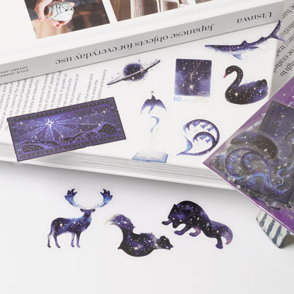 Foil-Stamped Clear Flake Stickers "Stardust Magic" - Black Hole