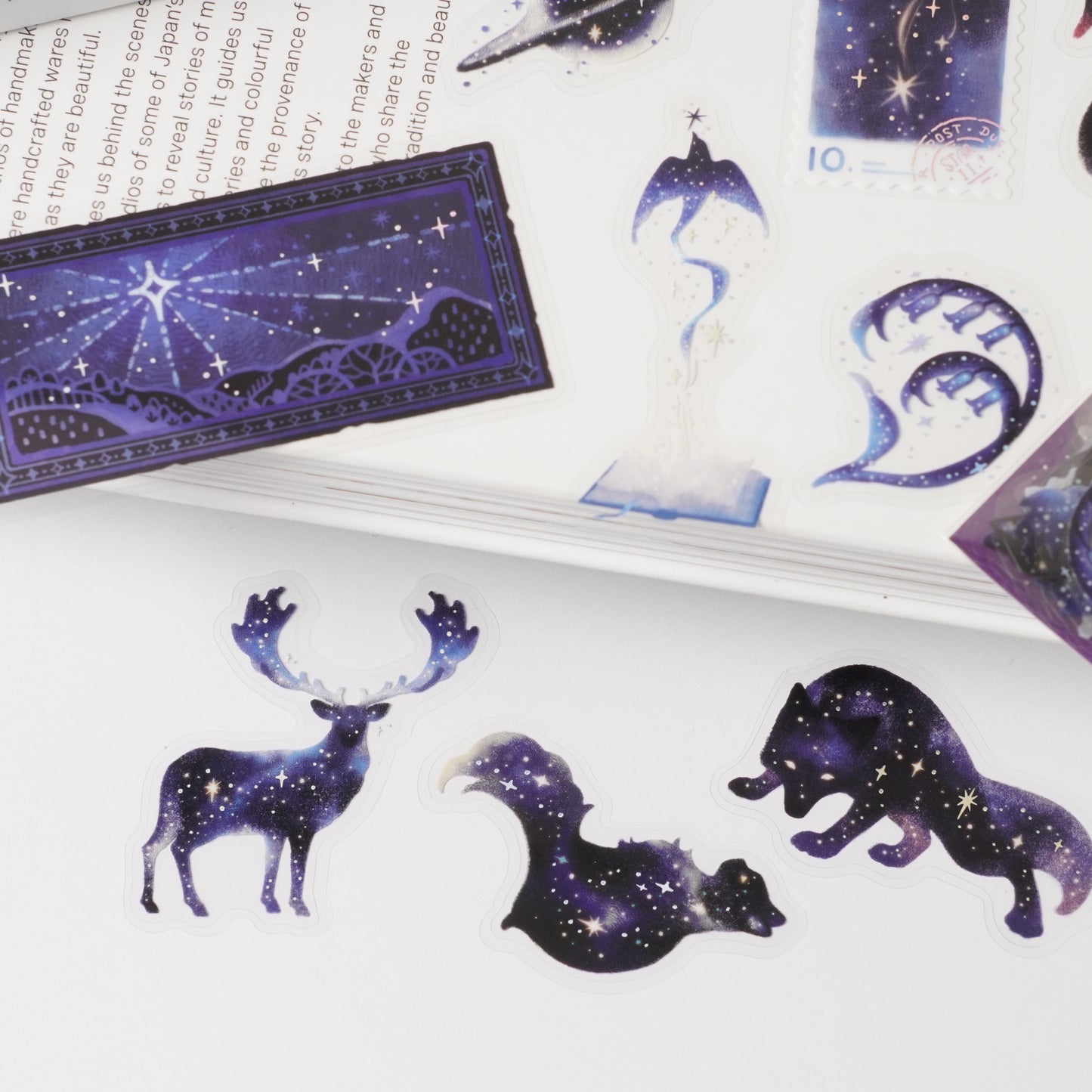 Foil-Stamped Clear Flake Stickers "Stardust Magic" - Black Hole