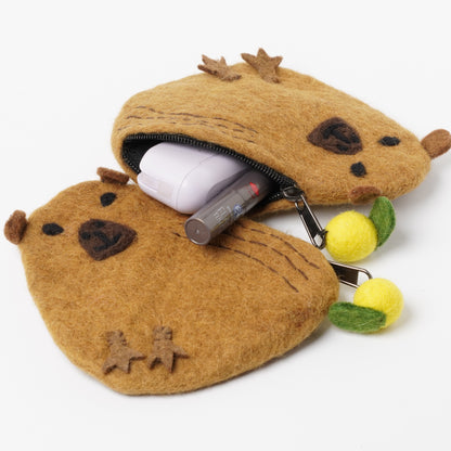 Wool Felt Capybara Pouch