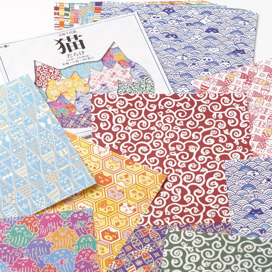 Cat Pattern Chiyogami Origami Paper