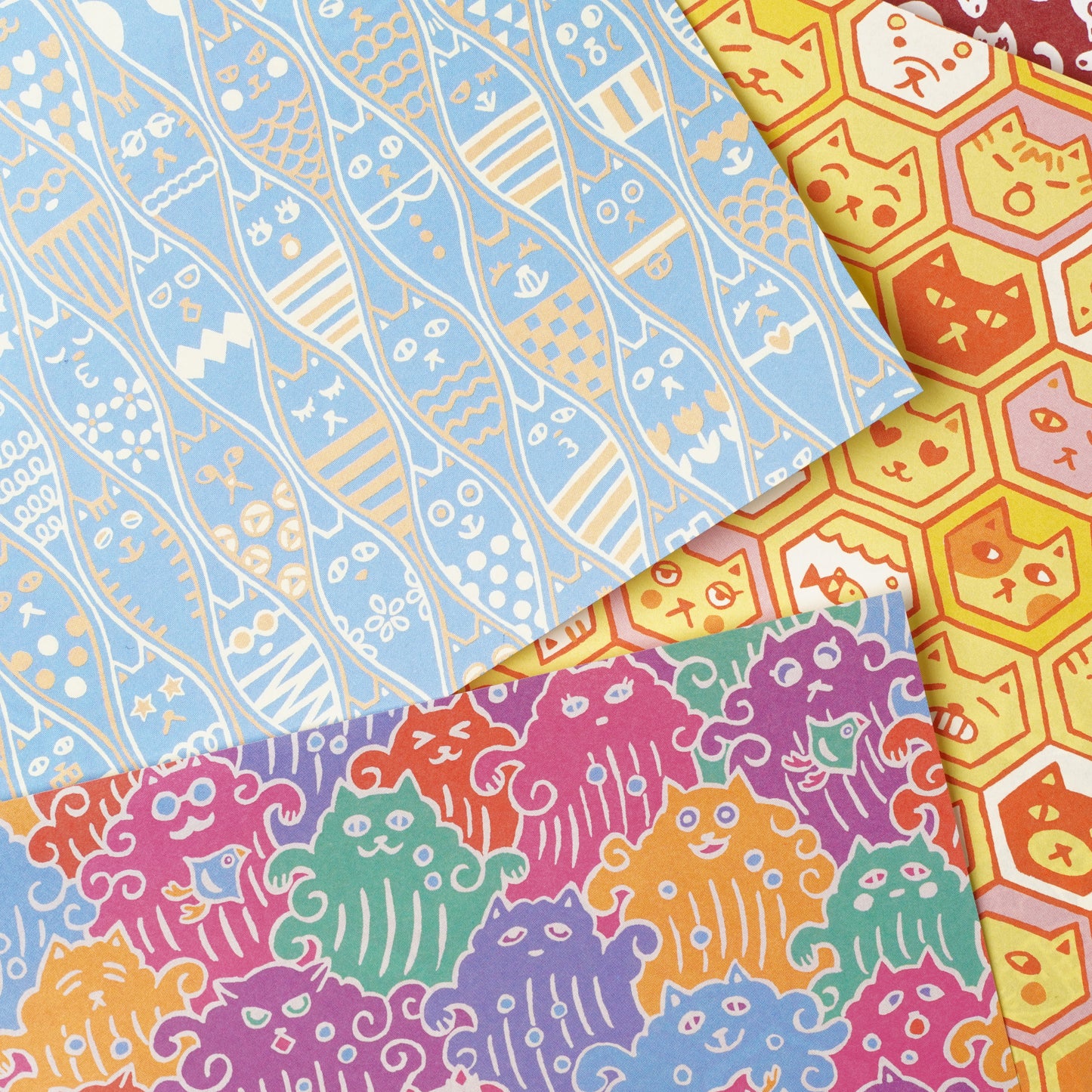 Cat Pattern Chiyogami Origami Paper