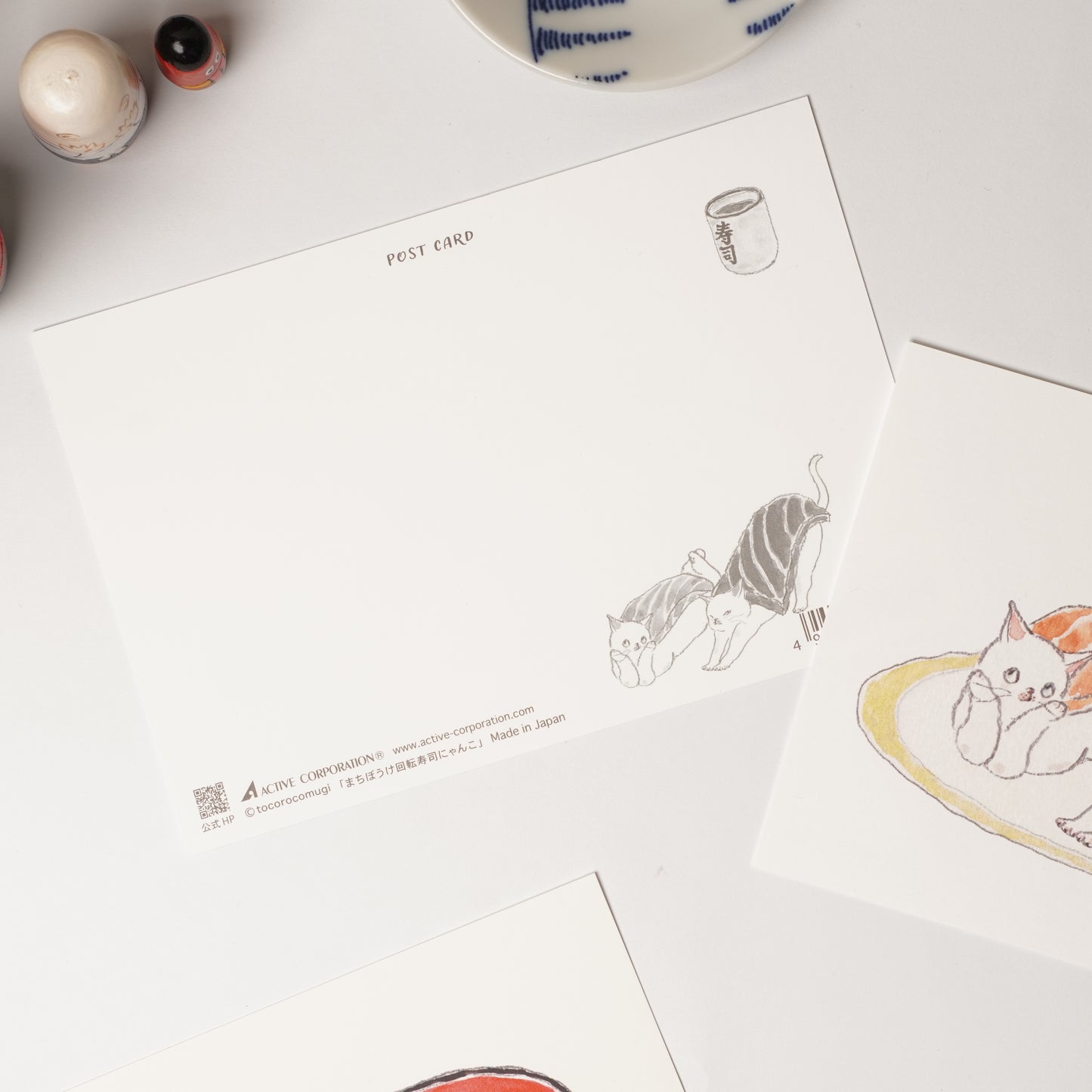 Tocoro Comugi Postcard – Cute Cats and Dreamy Scenes (Conveyor Belt Sushi)
