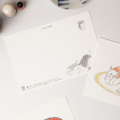 Tocoro Comugi Postcard – Cute Cats and Dreamy Scenes (Conveyor Belt Sushi)