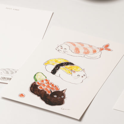 Tocoro Comugi Postcard – Cute Cats and Dreamy Scenes(Osushi & Ikura)