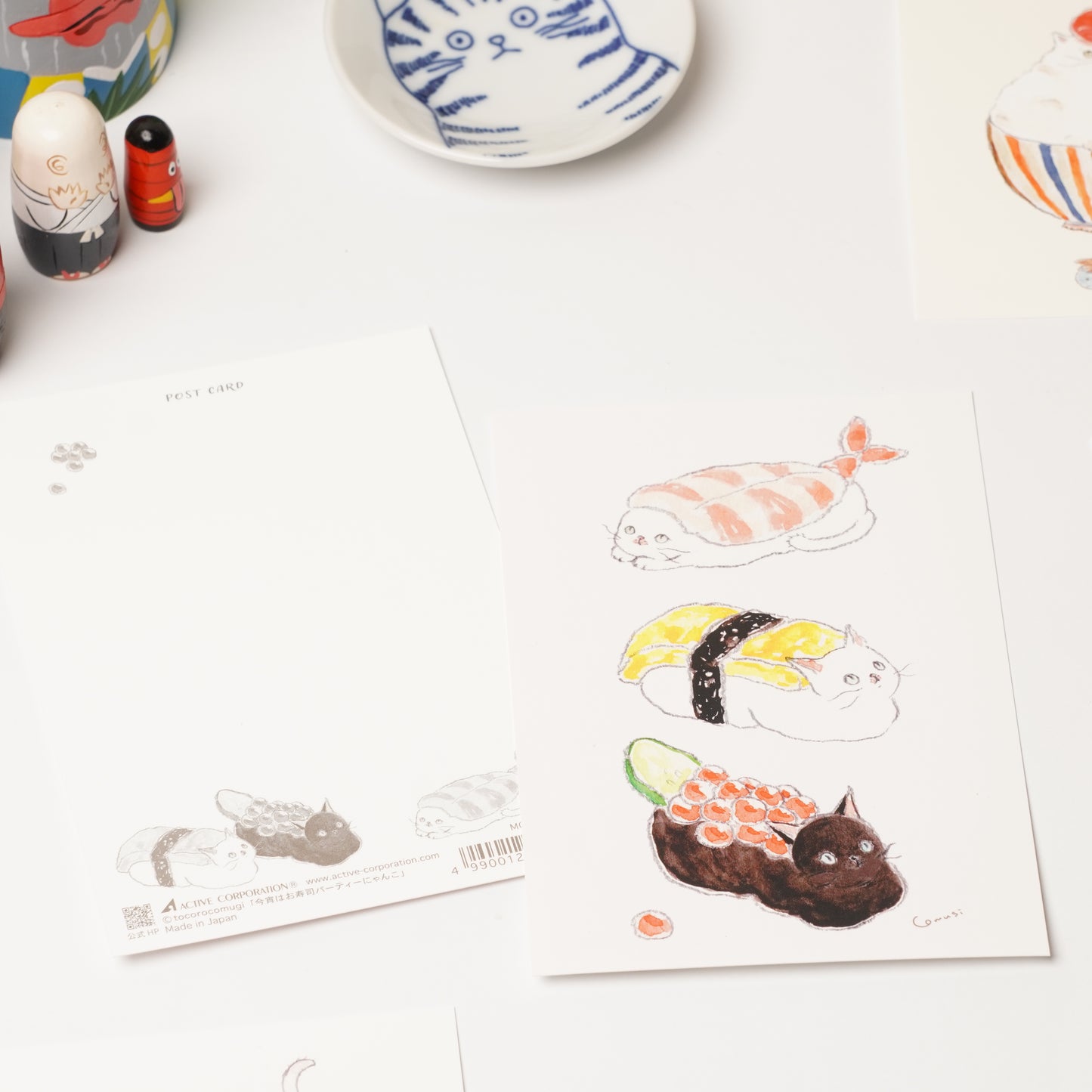 Tocoro Comugi Postcard – Cute Cats and Dreamy Scenes(Osushi & Ikura)