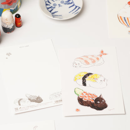 Tocoro Comugi Postcard – Cute Cats and Dreamy Scenes(Osushi & Ikura)