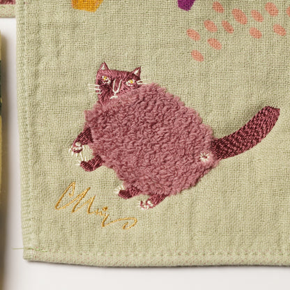 【moritaMiW】Fluffy Animal Handkerchief Hand Towel Size - City Cat