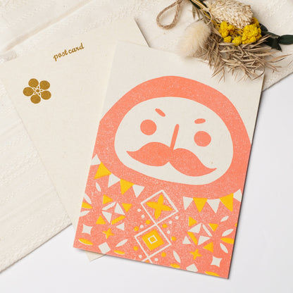Retro Japan Post Cards Daruma