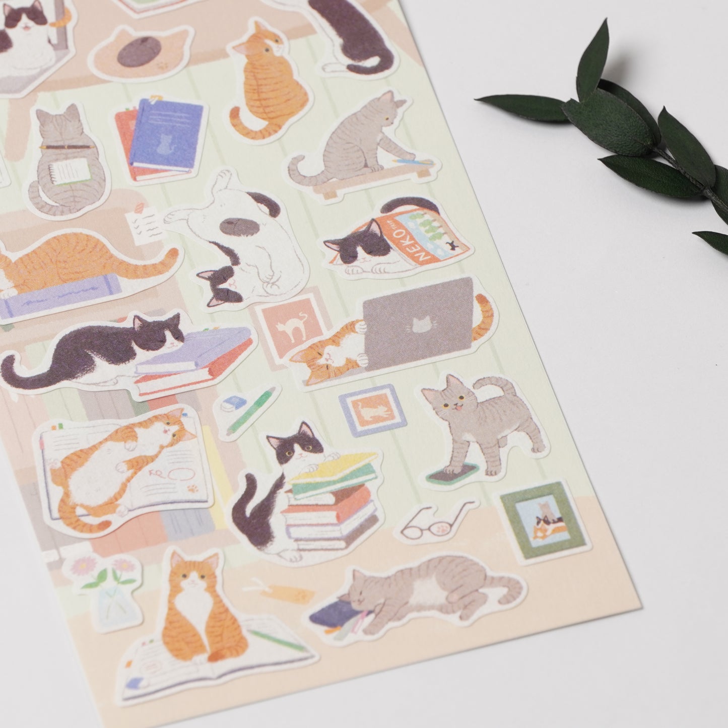 Nyantomo Cat Sticker Sheet - Washi Paper Stickers