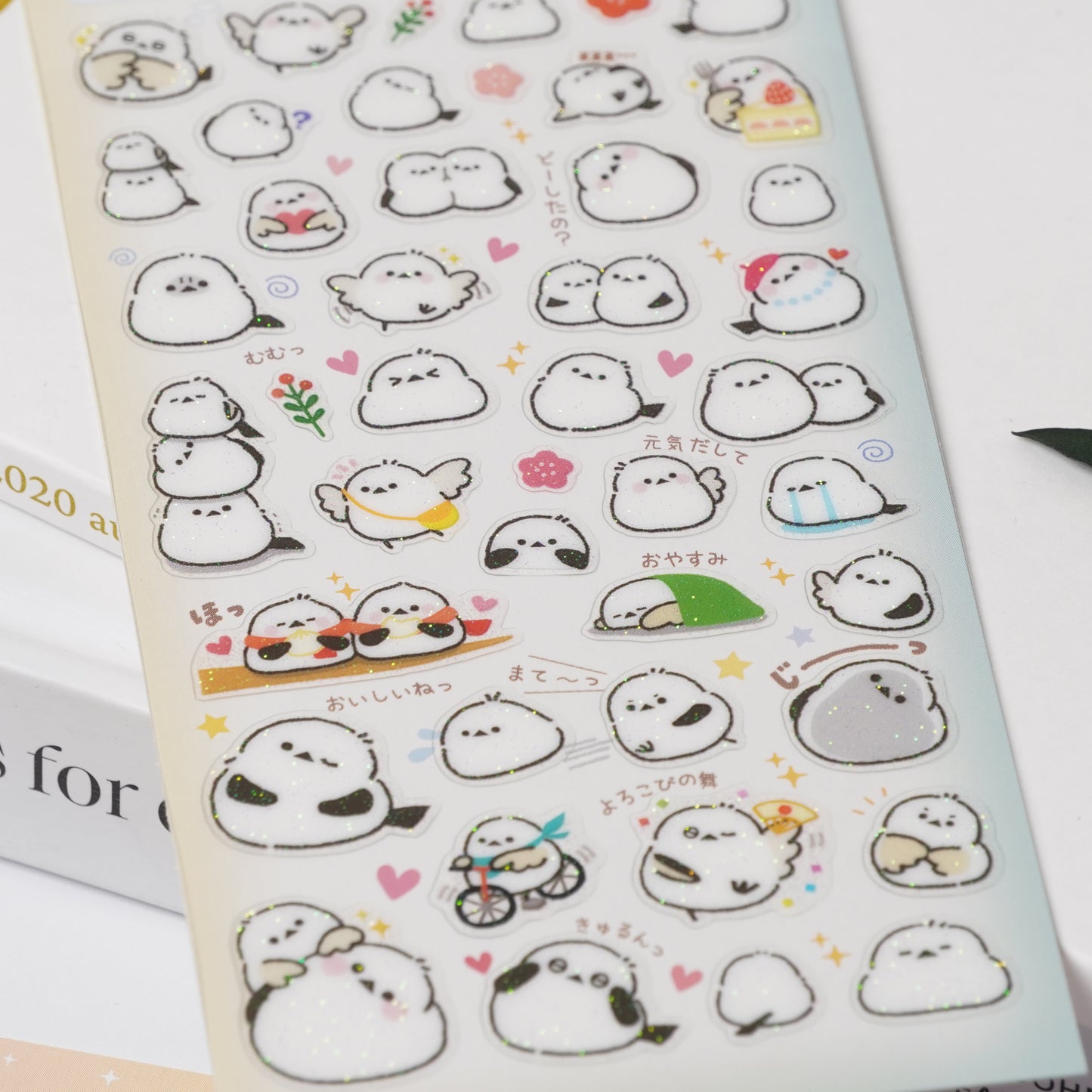 Puku-Kira Glitter Stickers - Long-tailed Tit