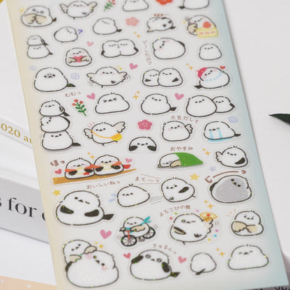 Puku-Kira Glitter Stickers - Long-tailed Tit