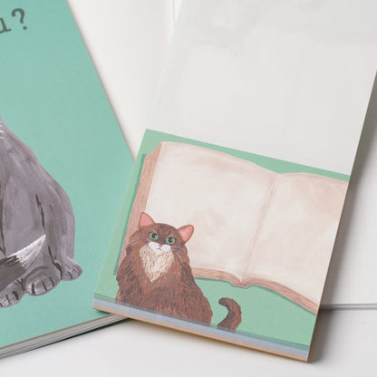 Cat & Memo Pad - Green