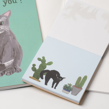 Cat & Memo Pad - Green