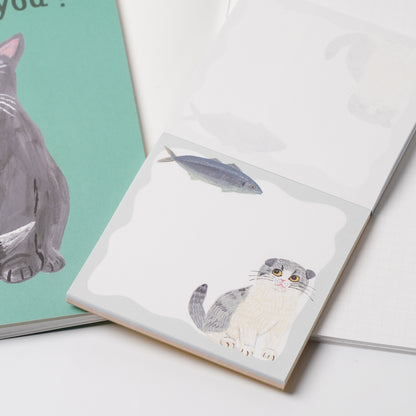 Cat & Memo Pad - Green