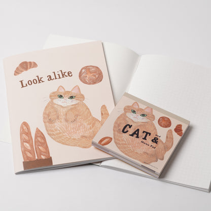 Cat & A5 Grid Notebook - Beige