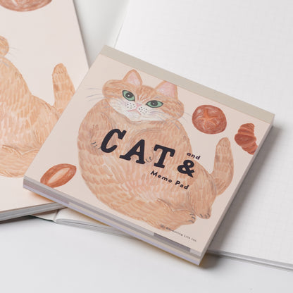 Cat & Memo Pad - Beige