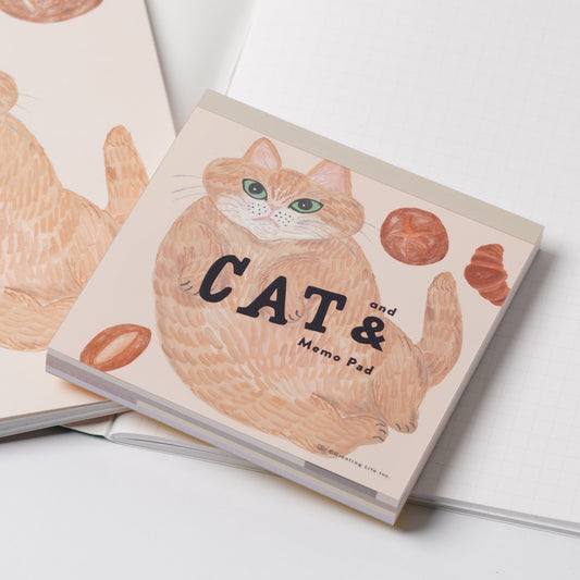 Cat & Memo Pad - Beige