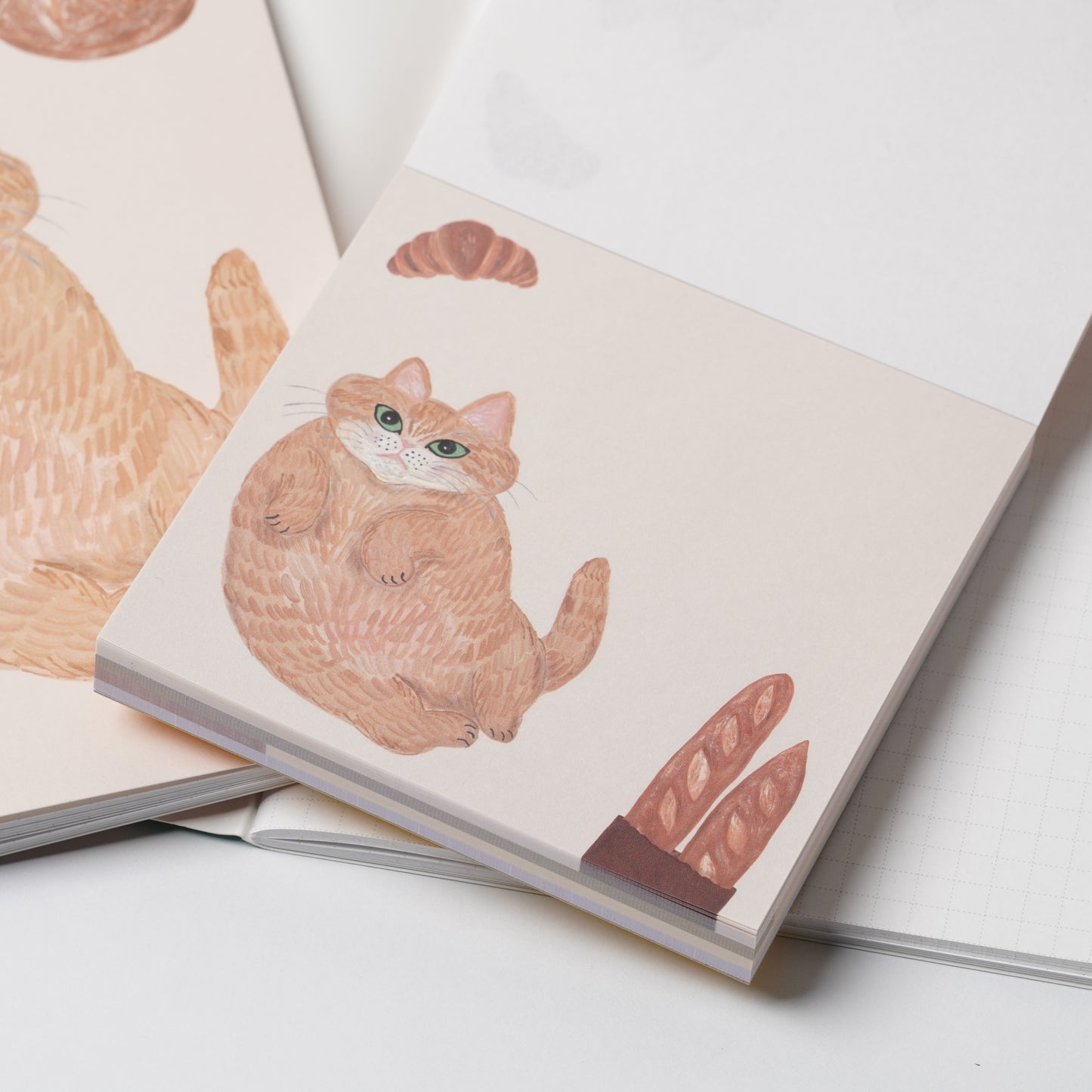 Cat & Memo Pad - Beige