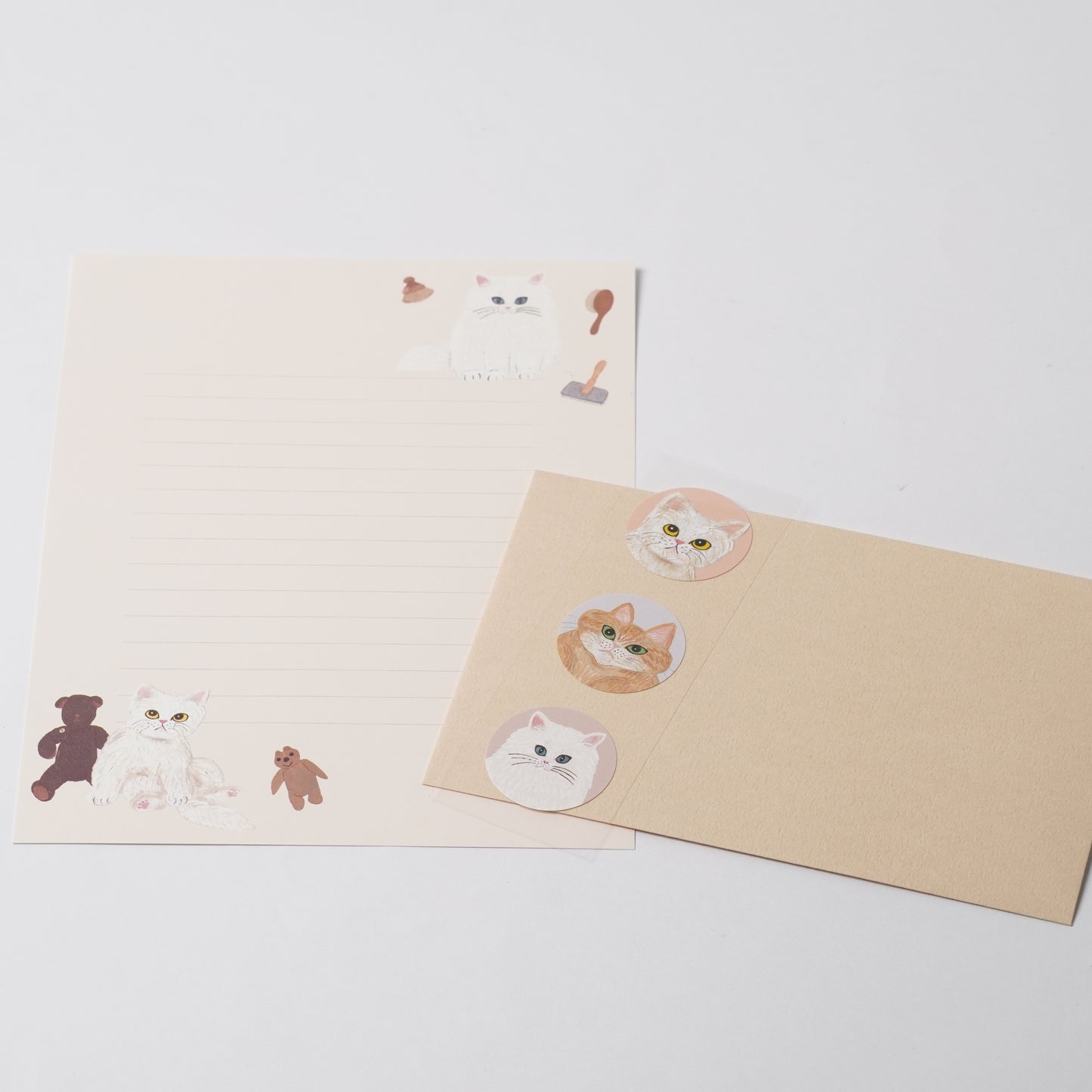 Cat & Letter Set - Beige