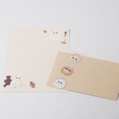 Cat & Letter Set - Beige