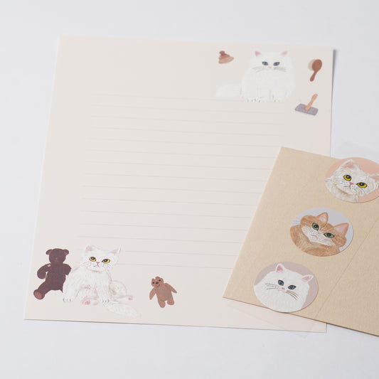 Cat & Letter Set - Beige