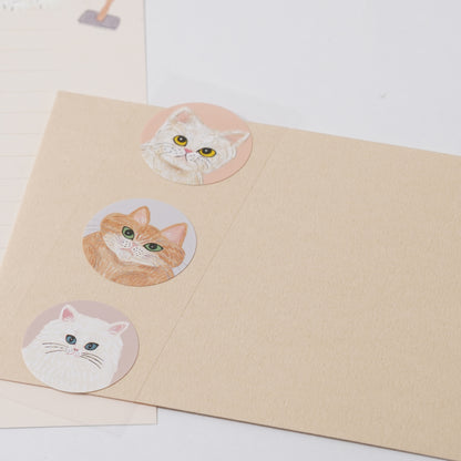 Cat & Letter Set - Beige