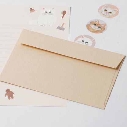 Cat & Letter Set - Beige