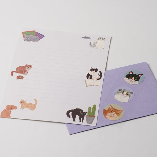 Cat & Letter Set - Purple
