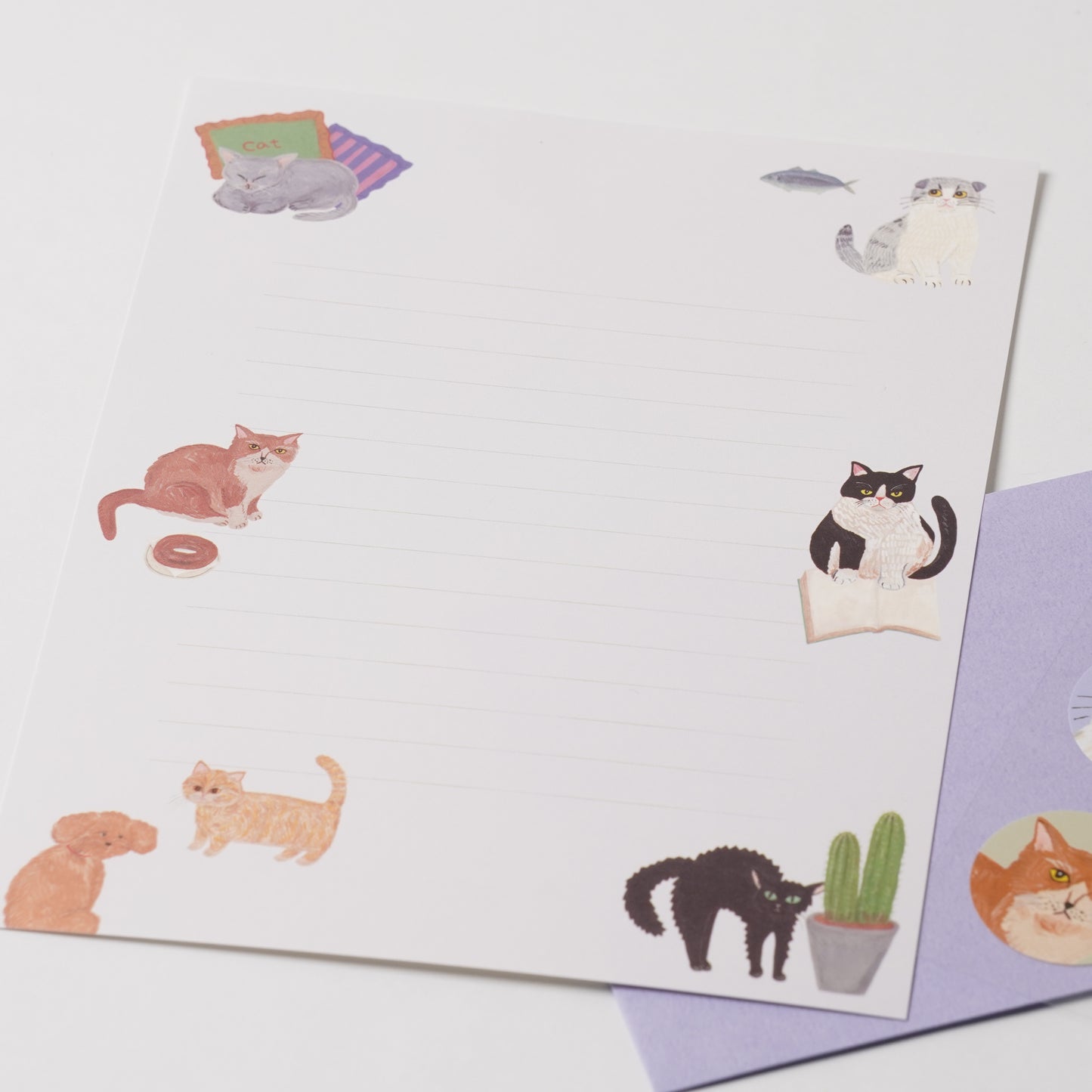 Cat & Letter Set - Purple