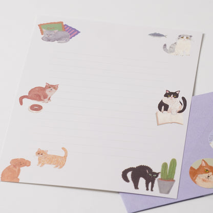 Cat & Letter Set - Purple