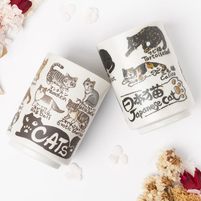 Tea Cup Japanese Cats - Authentic Japanese Yunomi