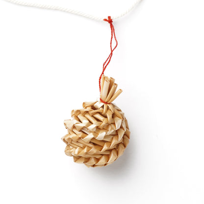 Japanese Natural Straw Christmas Garland – Scandinavian Style Handmade Ornaments, Rustic Boho Holiday Decoration