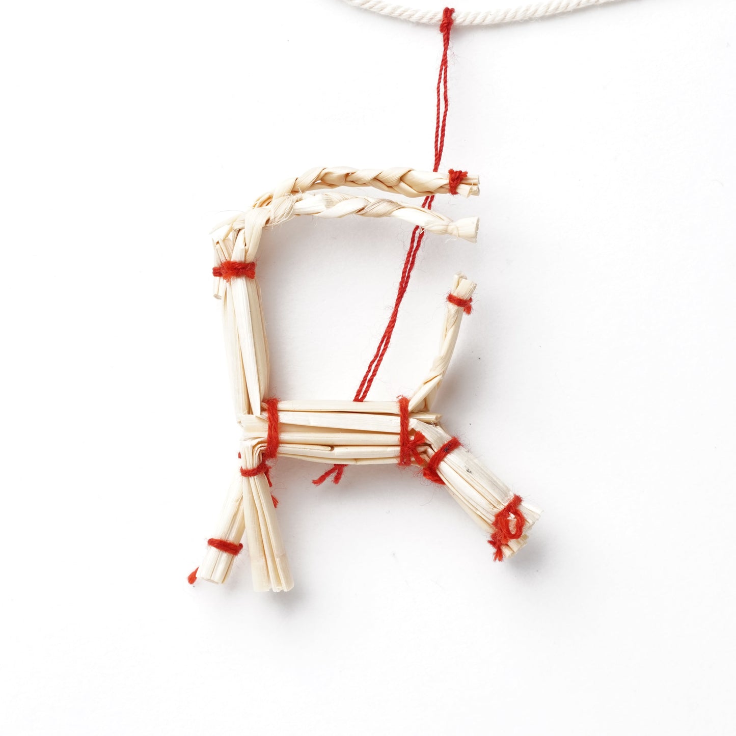 Japanese Natural Straw Christmas Garland – Scandinavian Style Handmade Ornaments, Rustic Boho Holiday Decoration