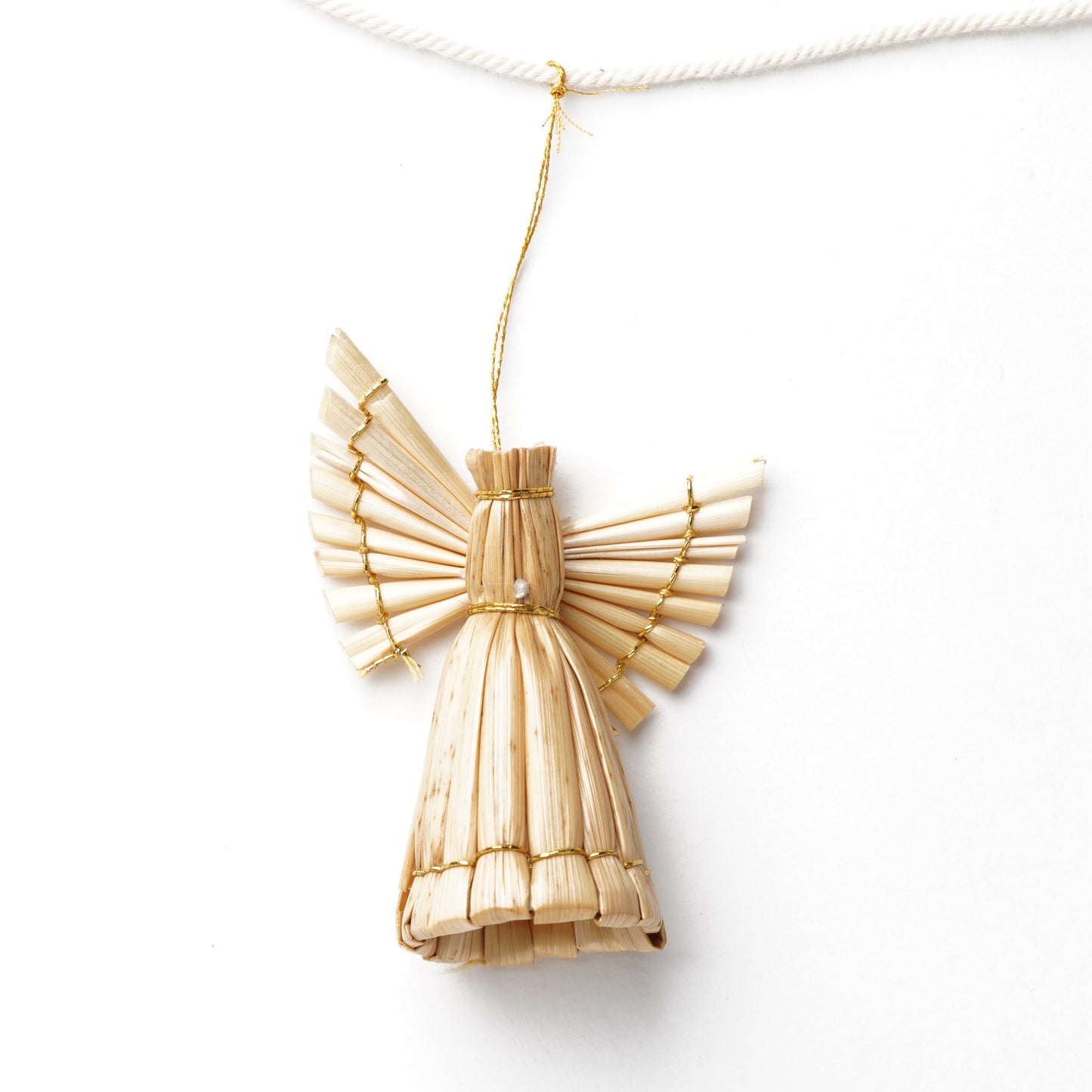 Japanese Natural Straw Christmas Garland – Scandinavian Style Handmade Ornaments, Rustic Boho Holiday Decoration