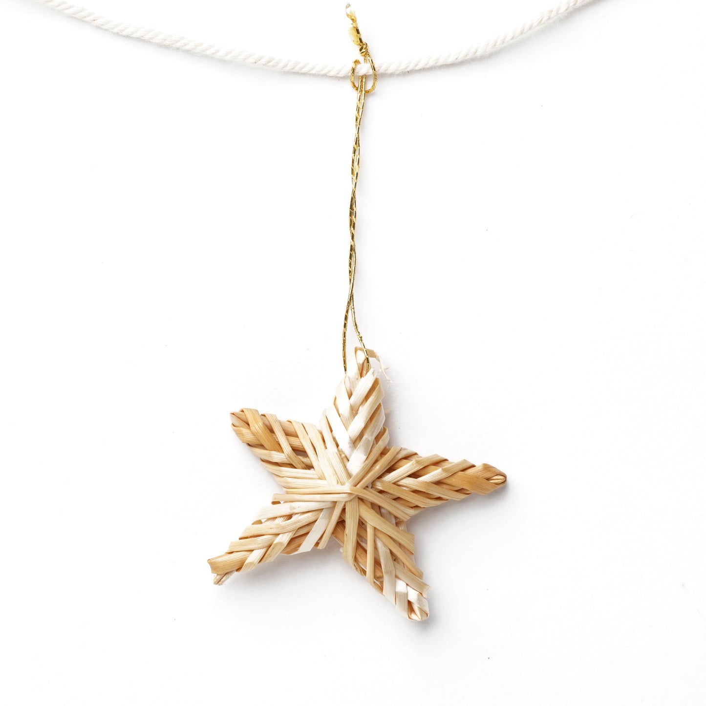 Japanese Natural Straw Christmas Garland – Scandinavian Style Handmade Ornaments, Rustic Boho Holiday Decoration