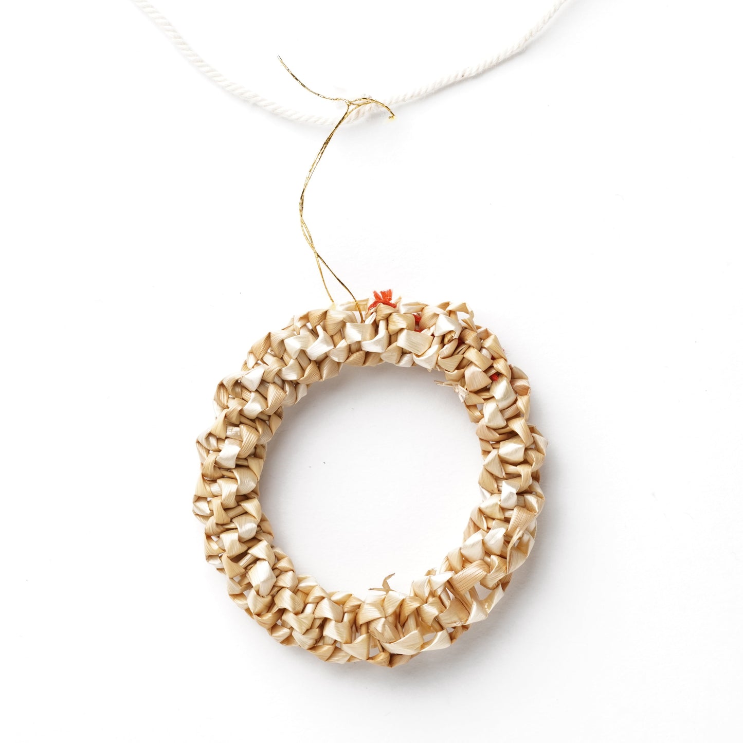 Japanese Natural Straw Christmas Garland – Scandinavian Style Handmade Ornaments, Rustic Boho Holiday Decoration