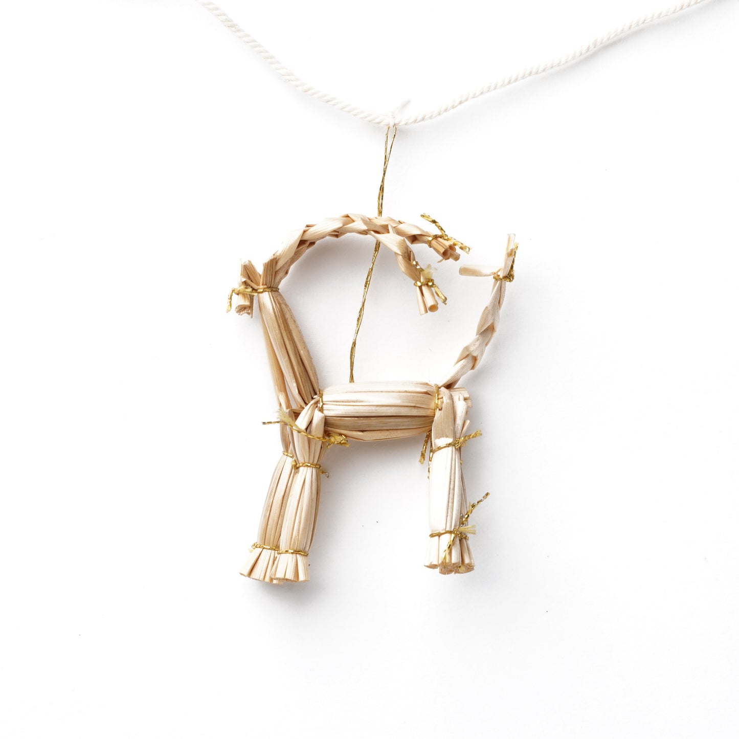 Japanese Natural Straw Christmas Garland – Scandinavian Style Handmade Ornaments, Rustic Boho Holiday Decoration