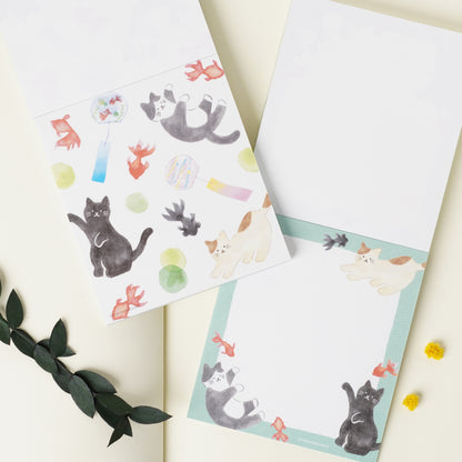 Memopad Cat and Goldfish
