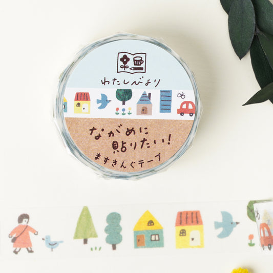 Watashi-biyori Masking Tape Town 15mm Width