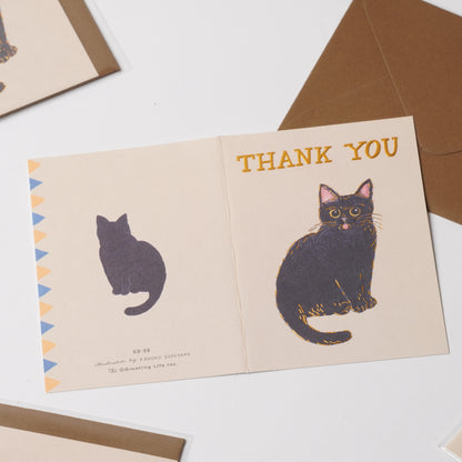 Thank You Mini Card Black Cat