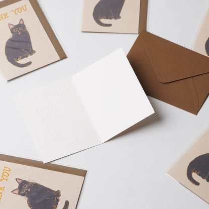 Thank You Mini Card Black Cat