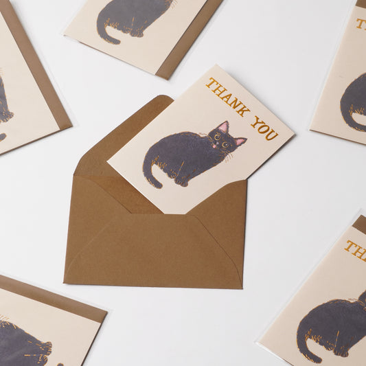 Thank You Mini Card Black Cat
